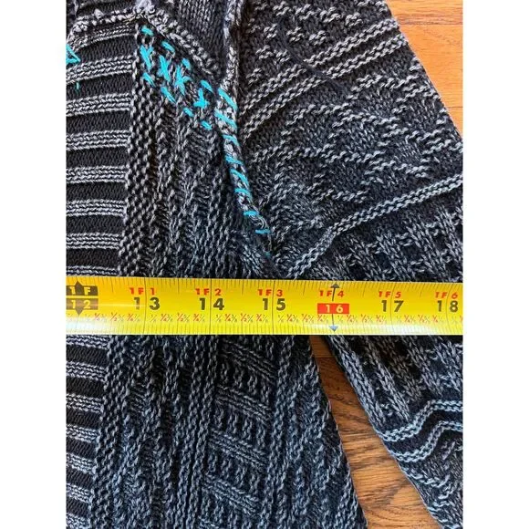 Free People Gray Blue All Washed Out Cable Knit Duster Cardigan  Women's Size XS - Picture 10 of 11